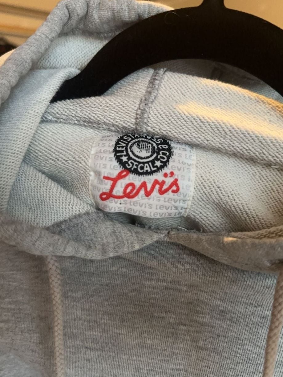 Levi's 501 Button Your Fly Graphic Hoodie Gray 4