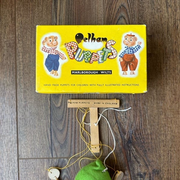 Vintage Pelham Puppets Clown Marionette with Original Box and Instructions