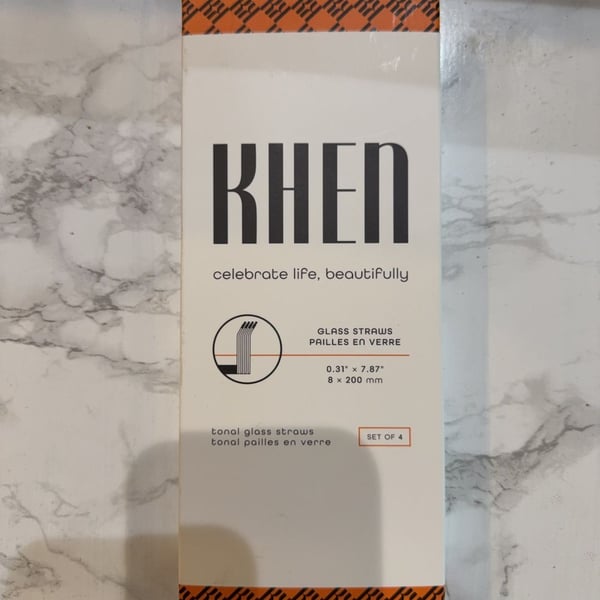 Khen The Tonal Collection Glass Straws Set of 4