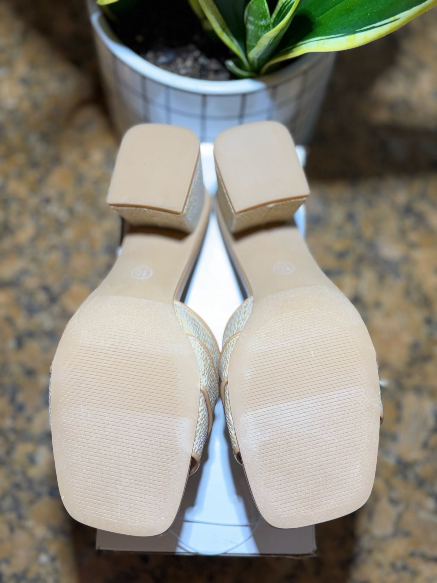 A New Day Kathleen Rhinestone Buckle Block Heel Sandals Size 10 7