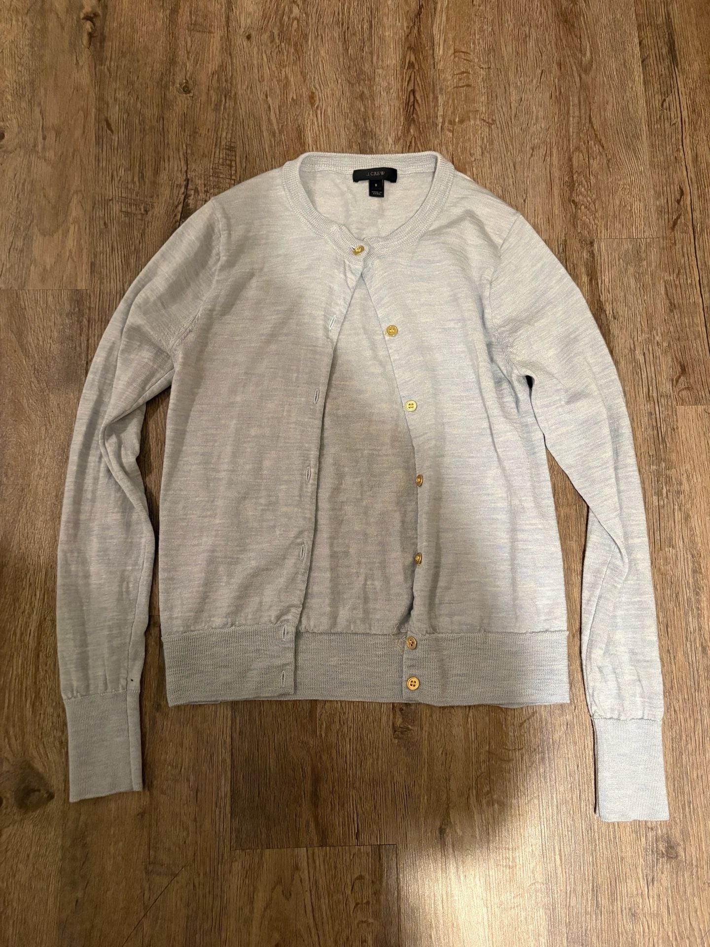 J.Crew Light Blue Button-Front Cardigan Sweater Size S 2