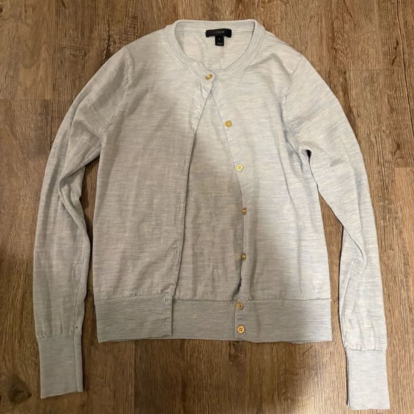 J.Crew Light Blue Button-Front Cardigan Sweater Size S