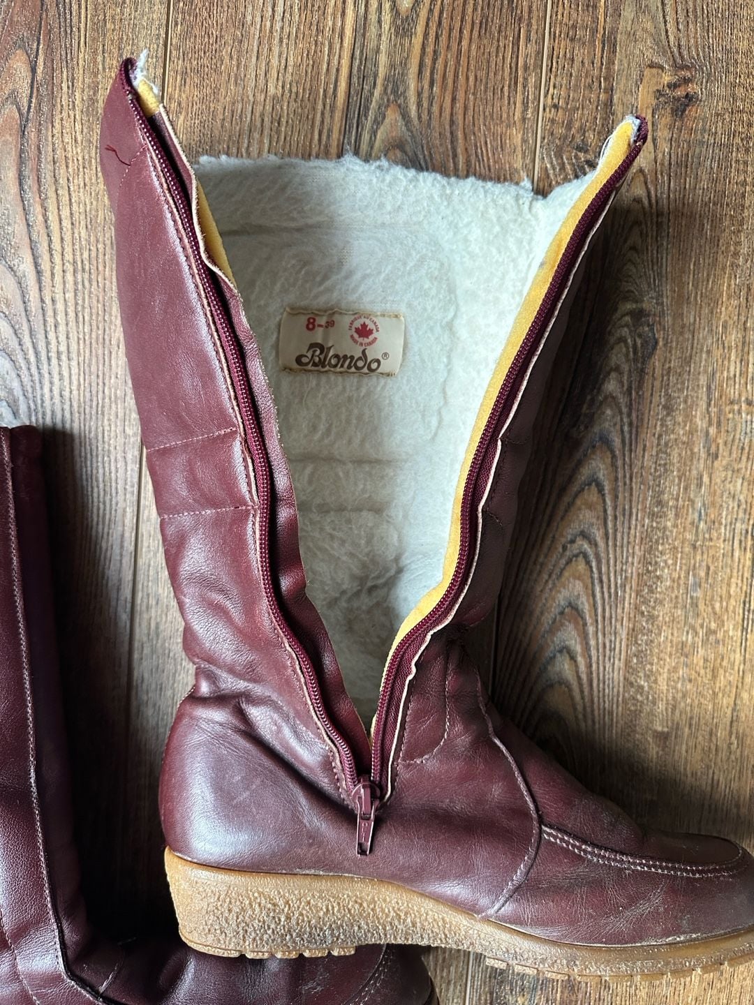 Blondo Vintage Leather Shearling Lined Winter Boots Size 8 4