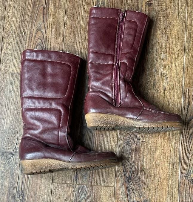 Blondo Vintage Leather Shearling Lined Winter Boots Size 8 2