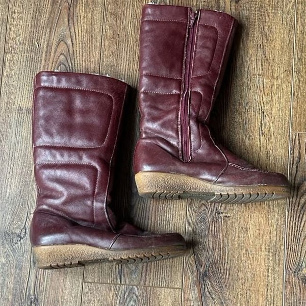Blondo Vintage Leather Shearling Lined Winter Boots Size 8