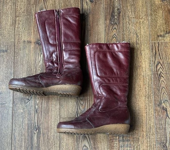 Blondo Vintage Leather Shearling Lined Winter Boots Size 8 3