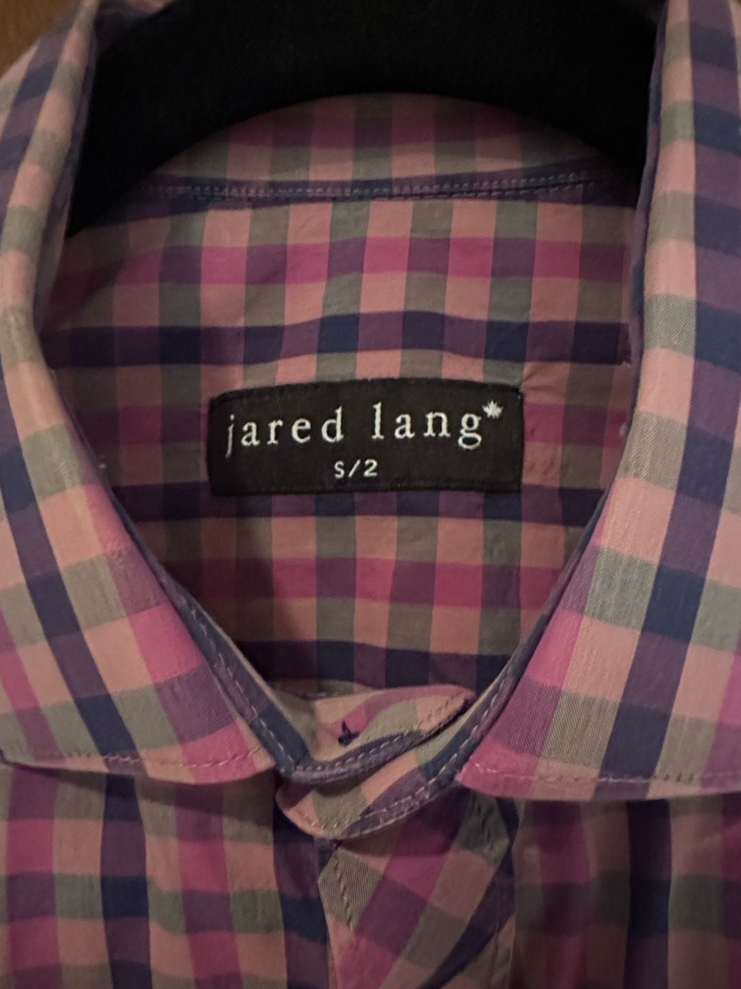 Jared Lang Men's Long Sleeve Button Down Shirt Pink Navy Plaid Size S/2 4