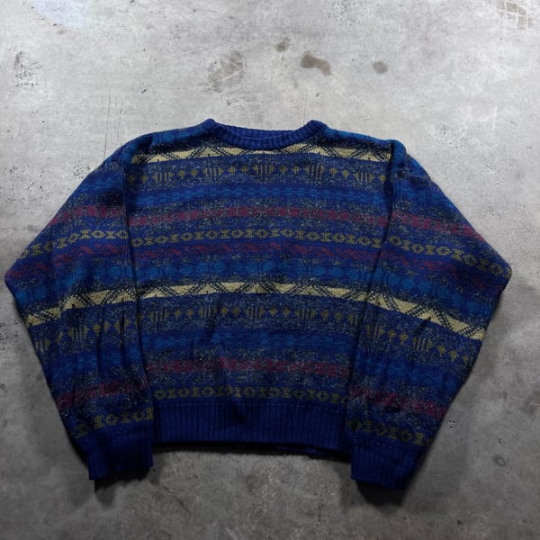 Peter Jon Clothing Vintage Geometric Pattern Knit Sweater Size Large
