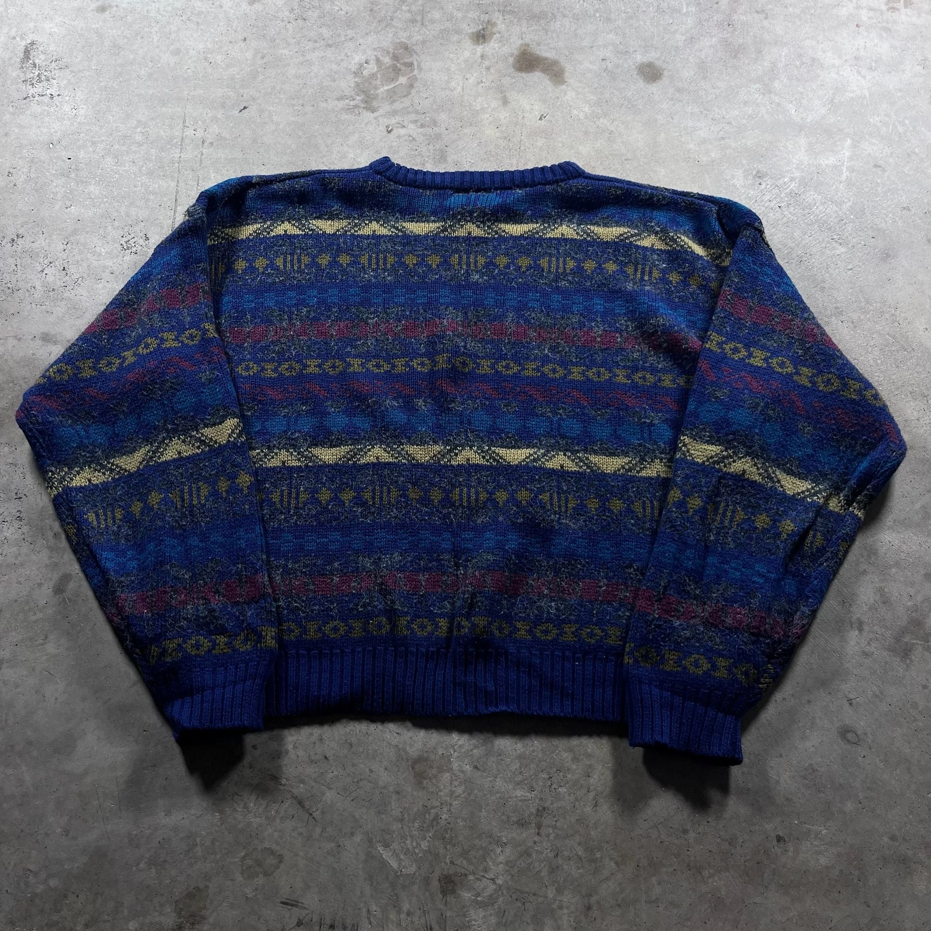Peter Jon Clothing Vintage Geometric Pattern Knit Sweater Size Large 4