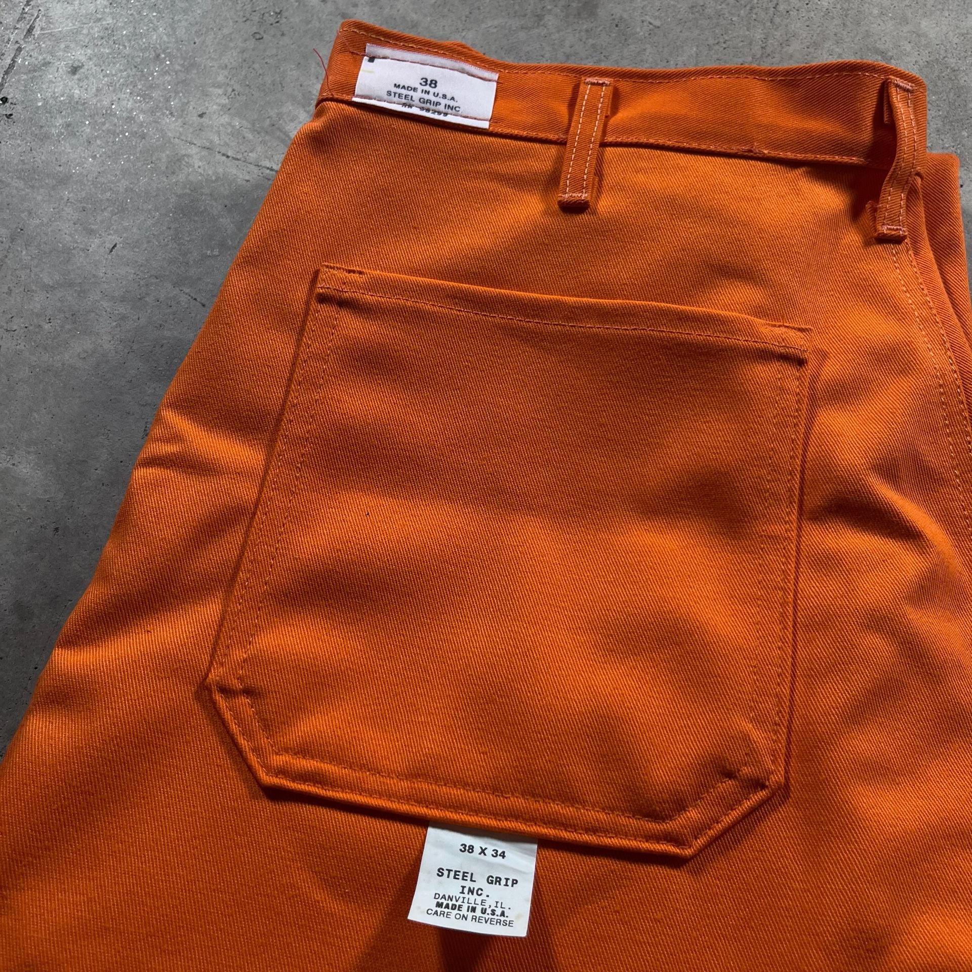 Steel Grip Inc. Vintage Orange Work Pants Size 38x34 2