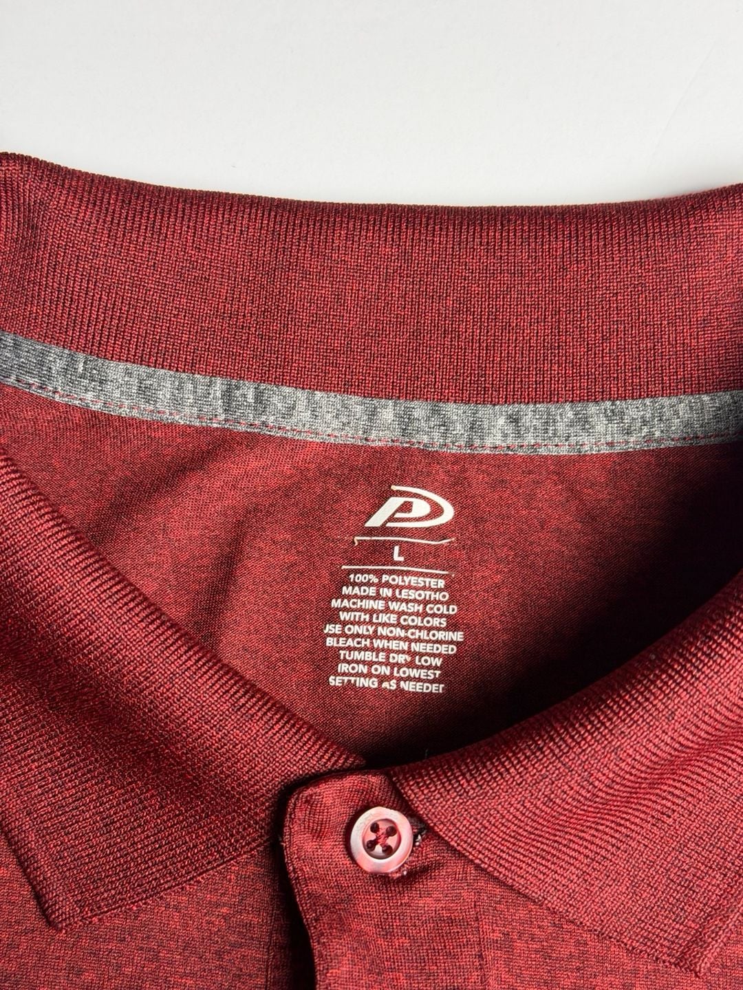 Pro Player Men's Performance Polo Shirt Red Heather Size Large 4