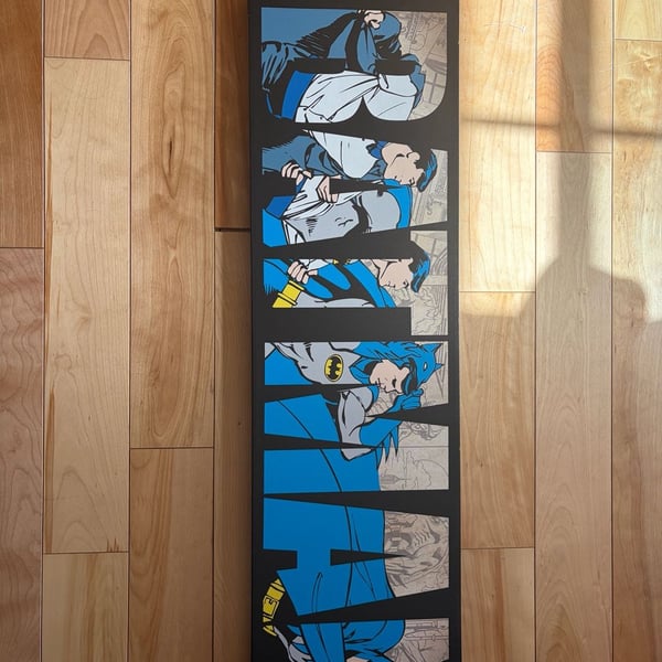 DC Comics Batman Comic Strip Typography Canvas Wall Art
