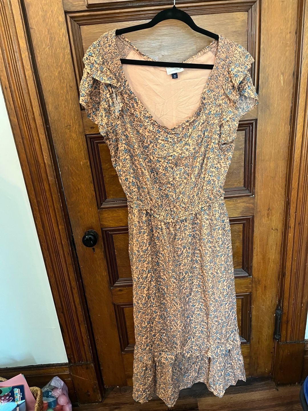 Universal Thread Floral Print Ruffle Sleeve Midi Dress XXL 2