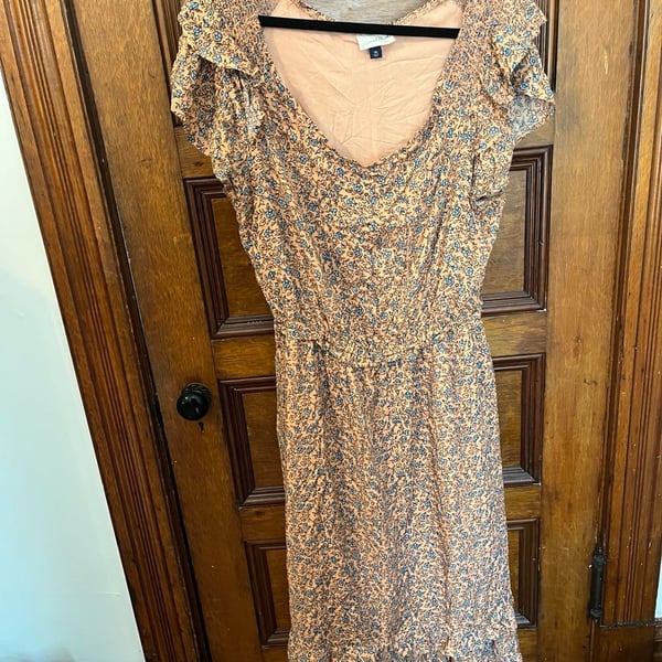 Universal Thread Floral Print Ruffle Sleeve Midi Dress XXL