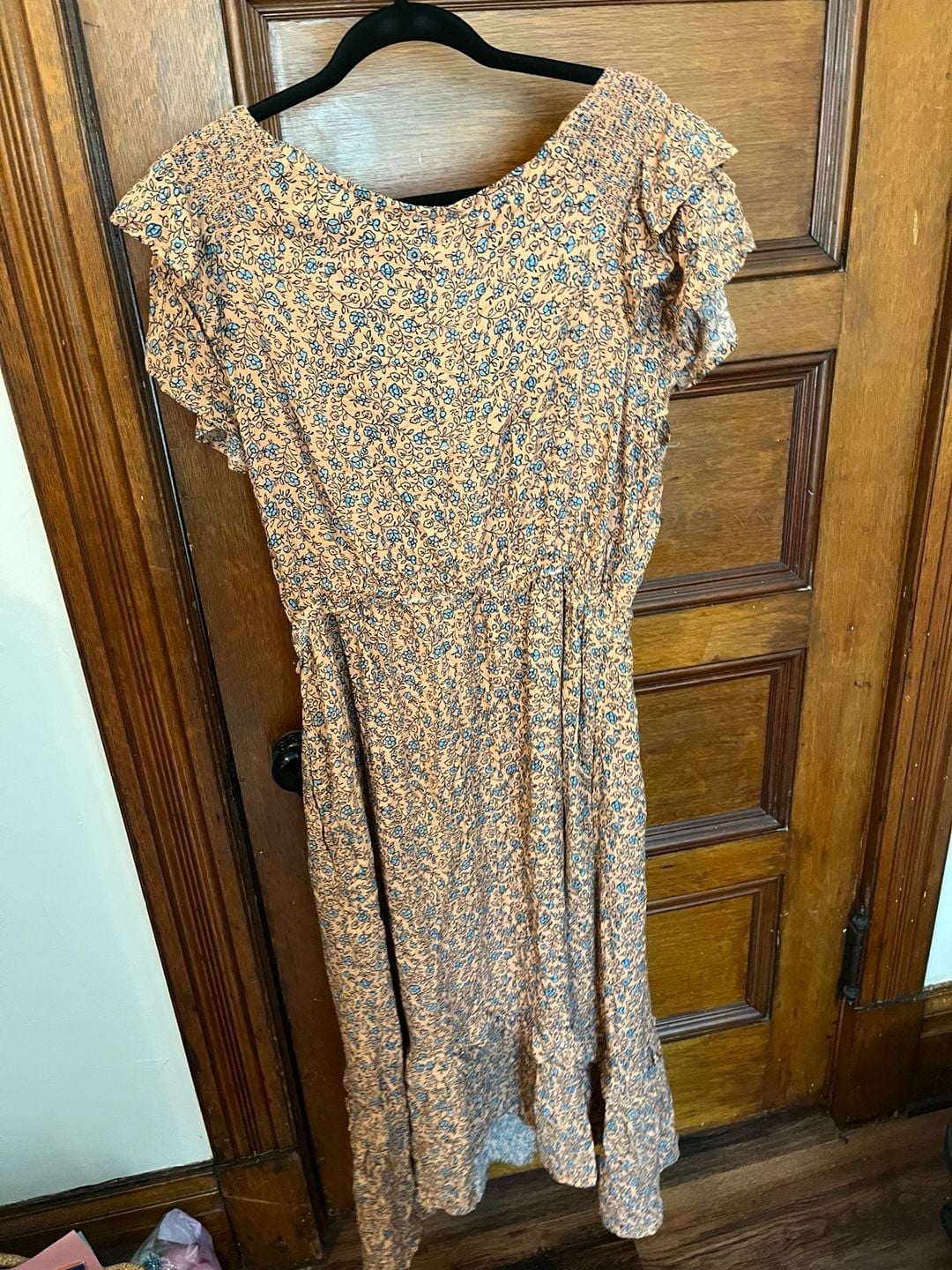 Universal Thread Floral Print Ruffle Sleeve Midi Dress XXL 4