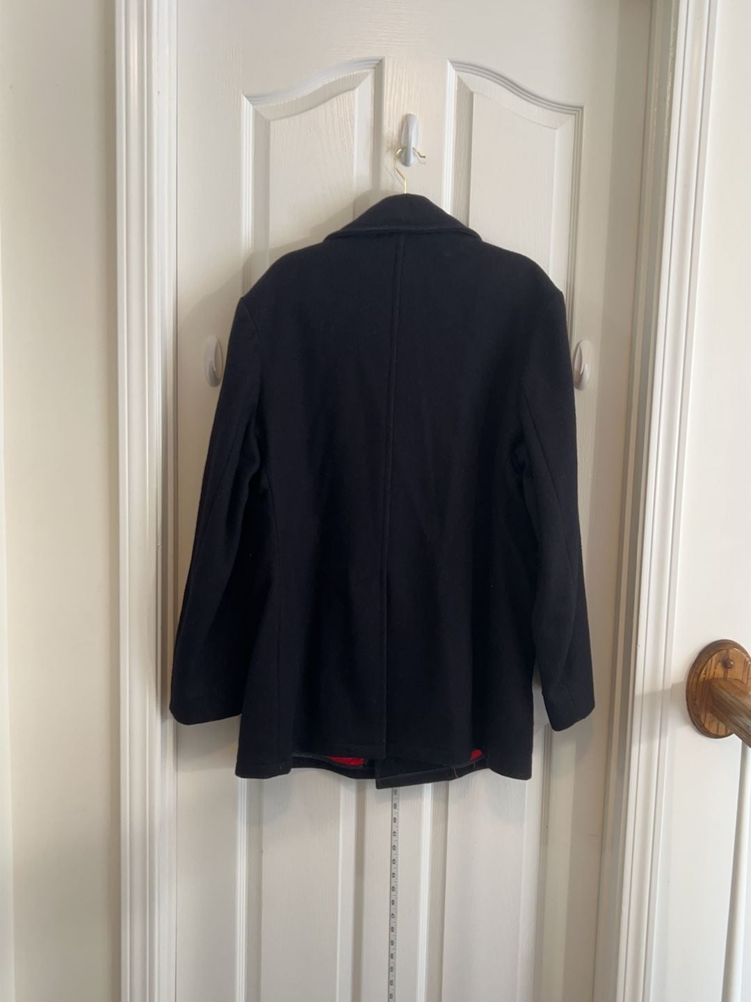 Lands End Vintage Wool Peacoat Mens 44L USA Made Navy Military Coat 6