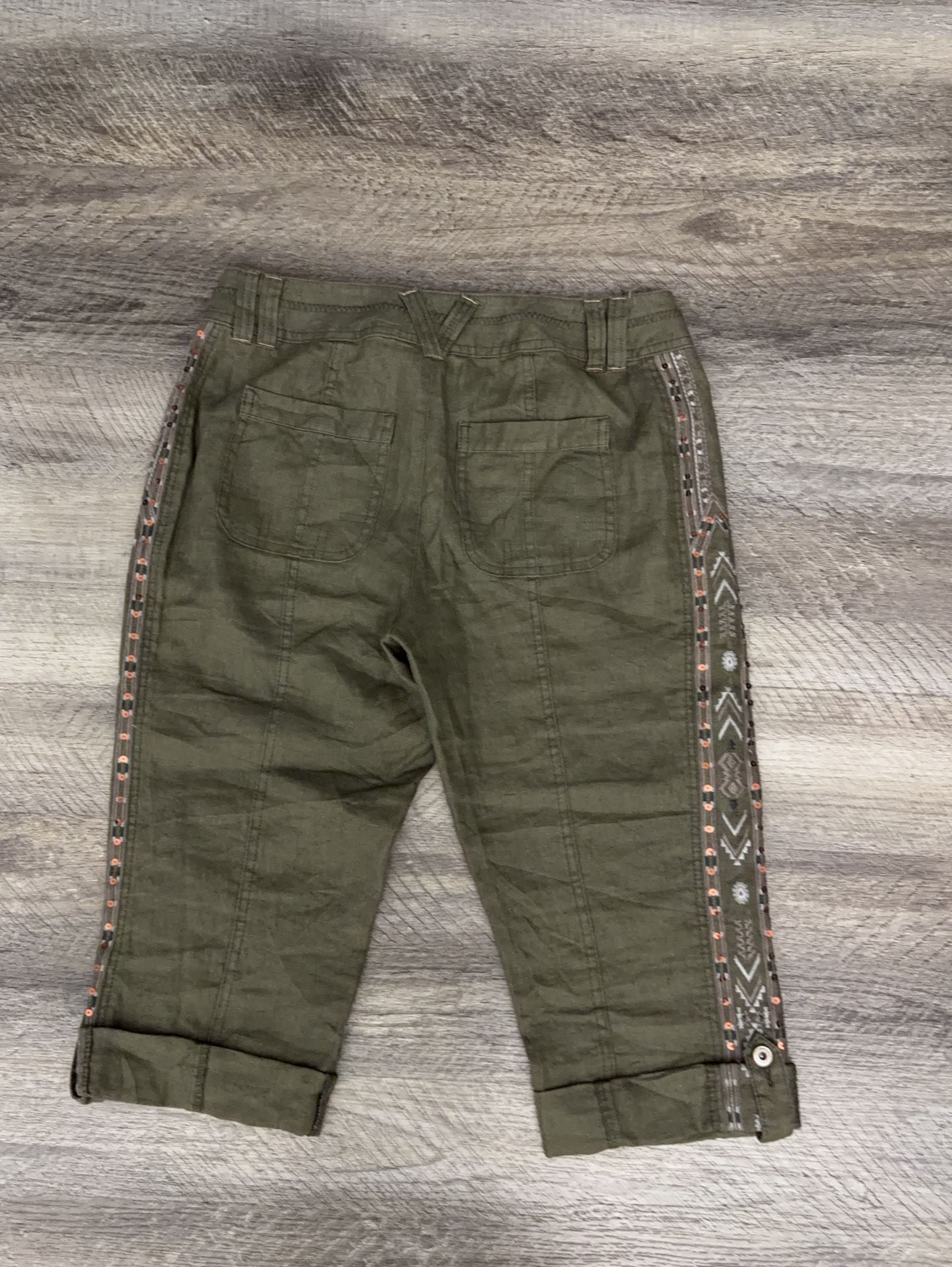 INC International Concepts 100% Linen Embellished Capri Pants Size 6P 5