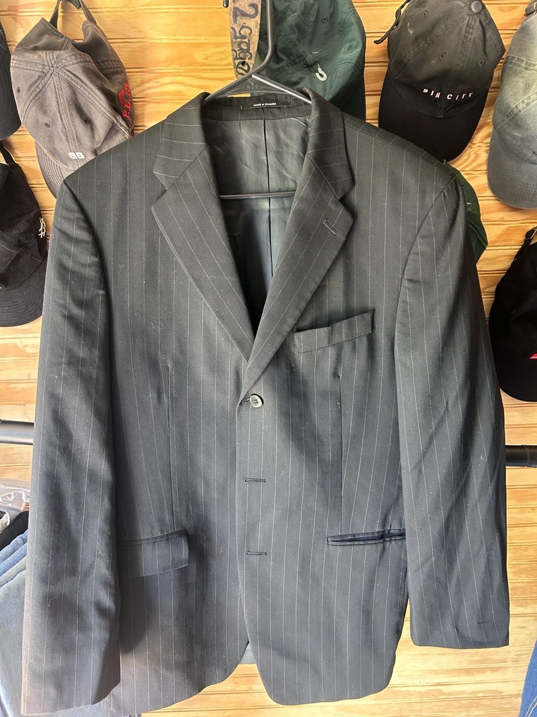 Brandini Tailored for Famous-Barr Pure New Wool Pinstripe Blazer 2