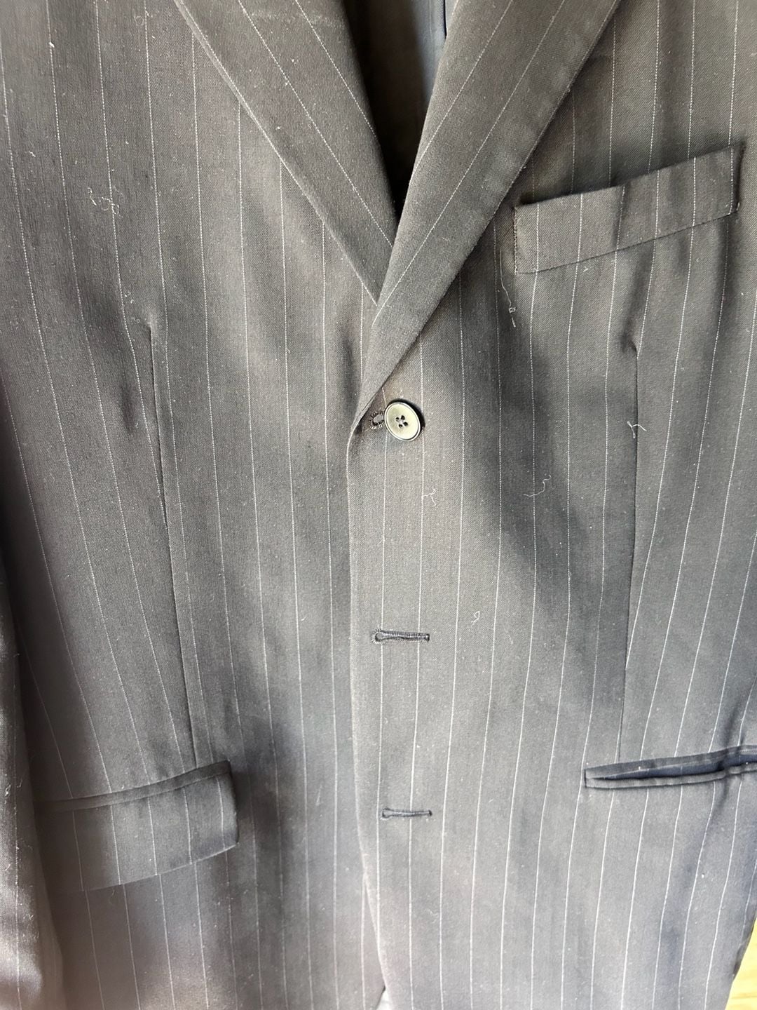Brandini Tailored for Famous-Barr Pure New Wool Pinstripe Blazer 3