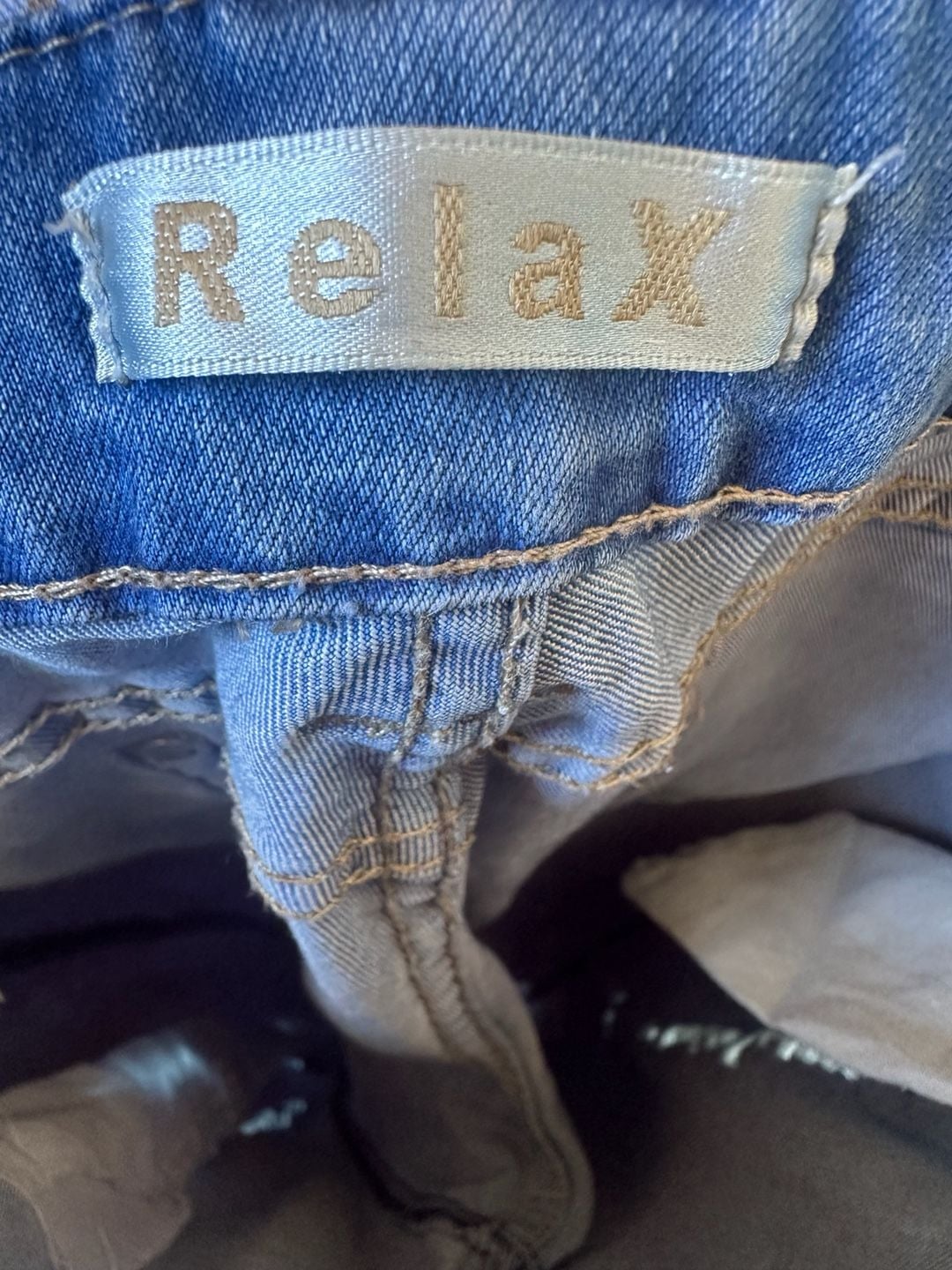 Relax Denim Rhinestone Embellished Distressed Overalls Size 34 4