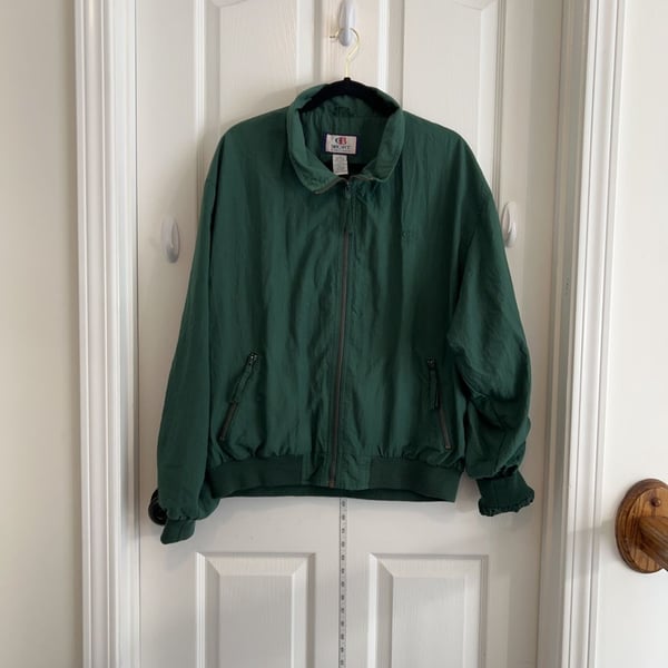 CB Sport by Croft & Barrow vintage Green Nylon Bomber jacket men’s large