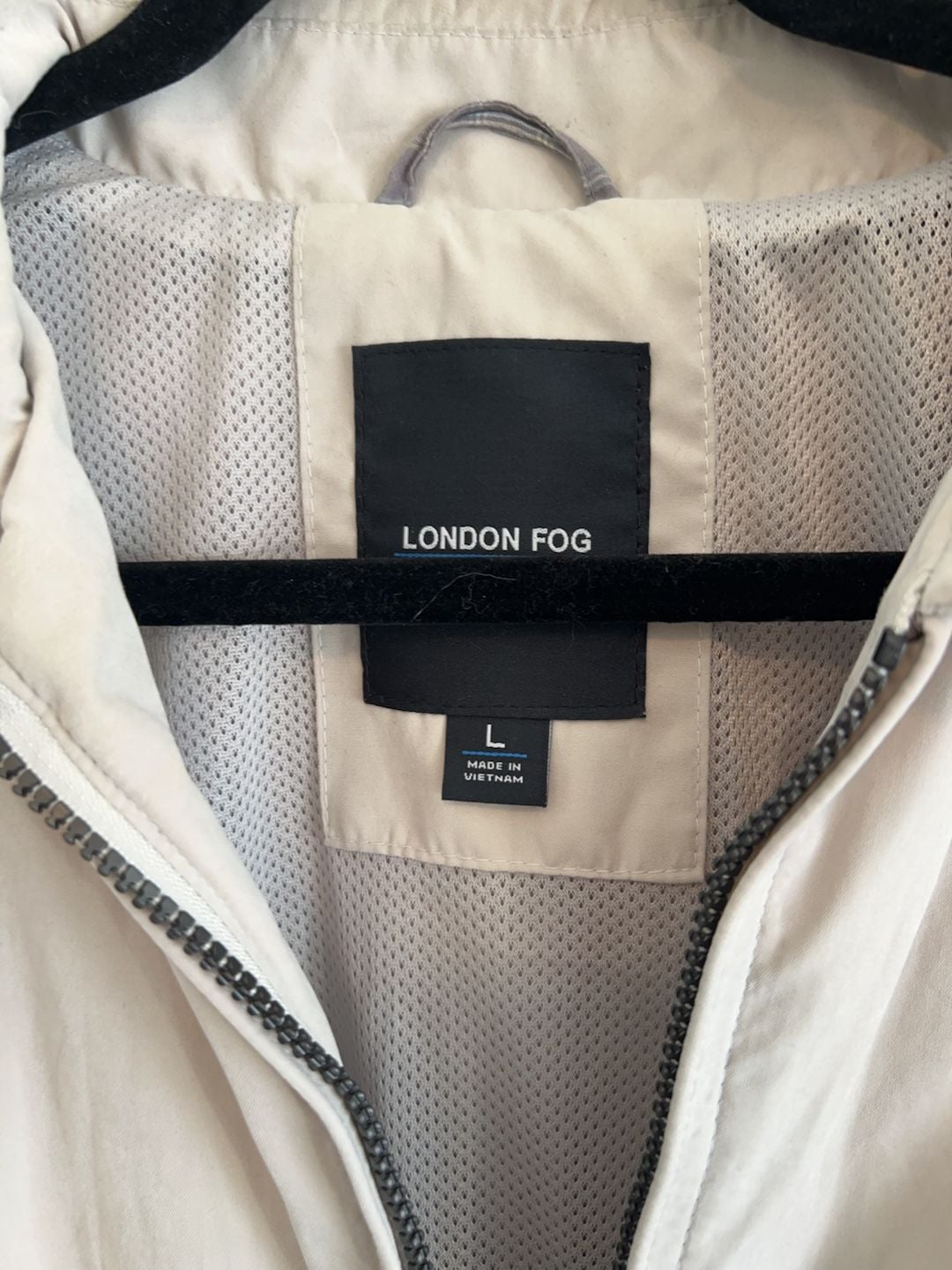 London Fog Men’s Beige Lightweight Jacket Full Zip Large Minimalist jacket 3