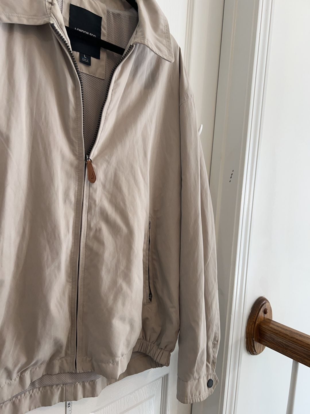 London Fog Men’s Beige Lightweight Jacket Full Zip Large Minimalist jacket 5