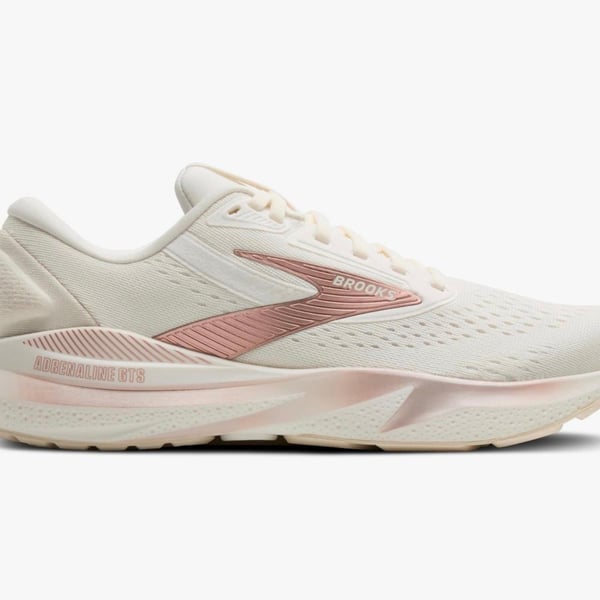 Brooks Women's Adrenaline GTS 24 Running Shoes Size 8 Coconut/Rose Gold