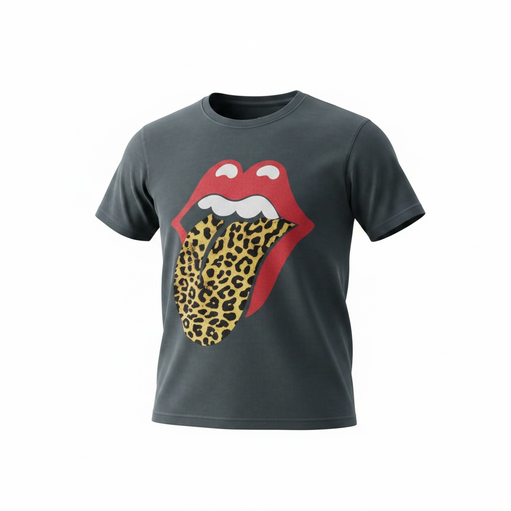 Daydreamer Rolling Stones Leopard Tongue Graphic T-Shirt Size S 2