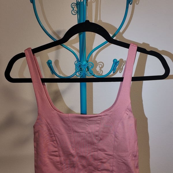 Forever 21 Pink Sleeveless Corset-Style Crop Top Size S