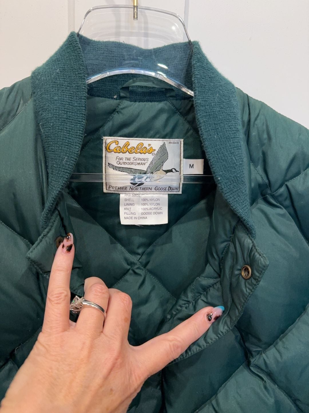 Cabela's Vintage Premier Northern Goose Down Quilted Jacket Size M 9
