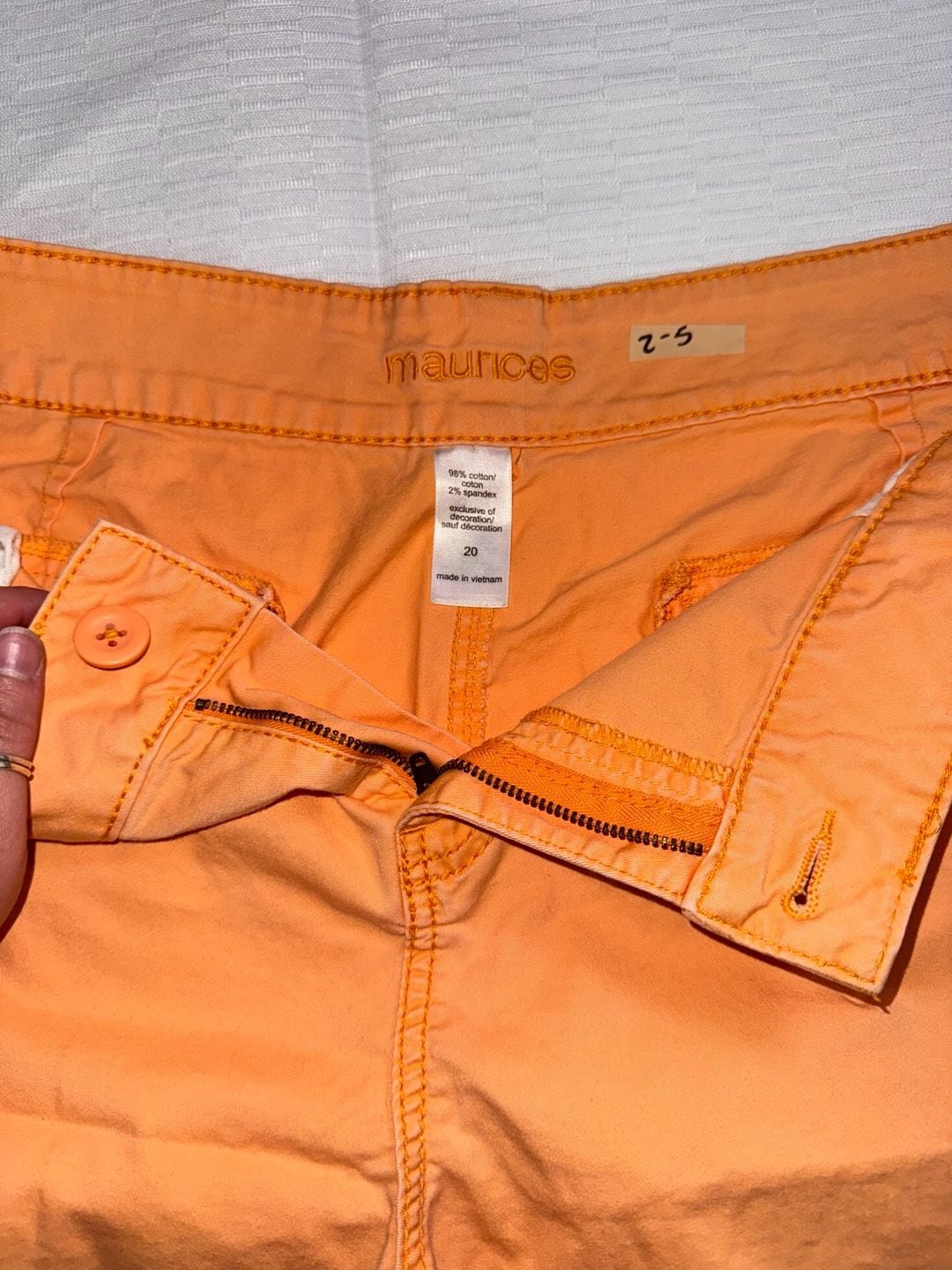 Maurices Women's Orange Cotton Blend Shorts Size 20 4