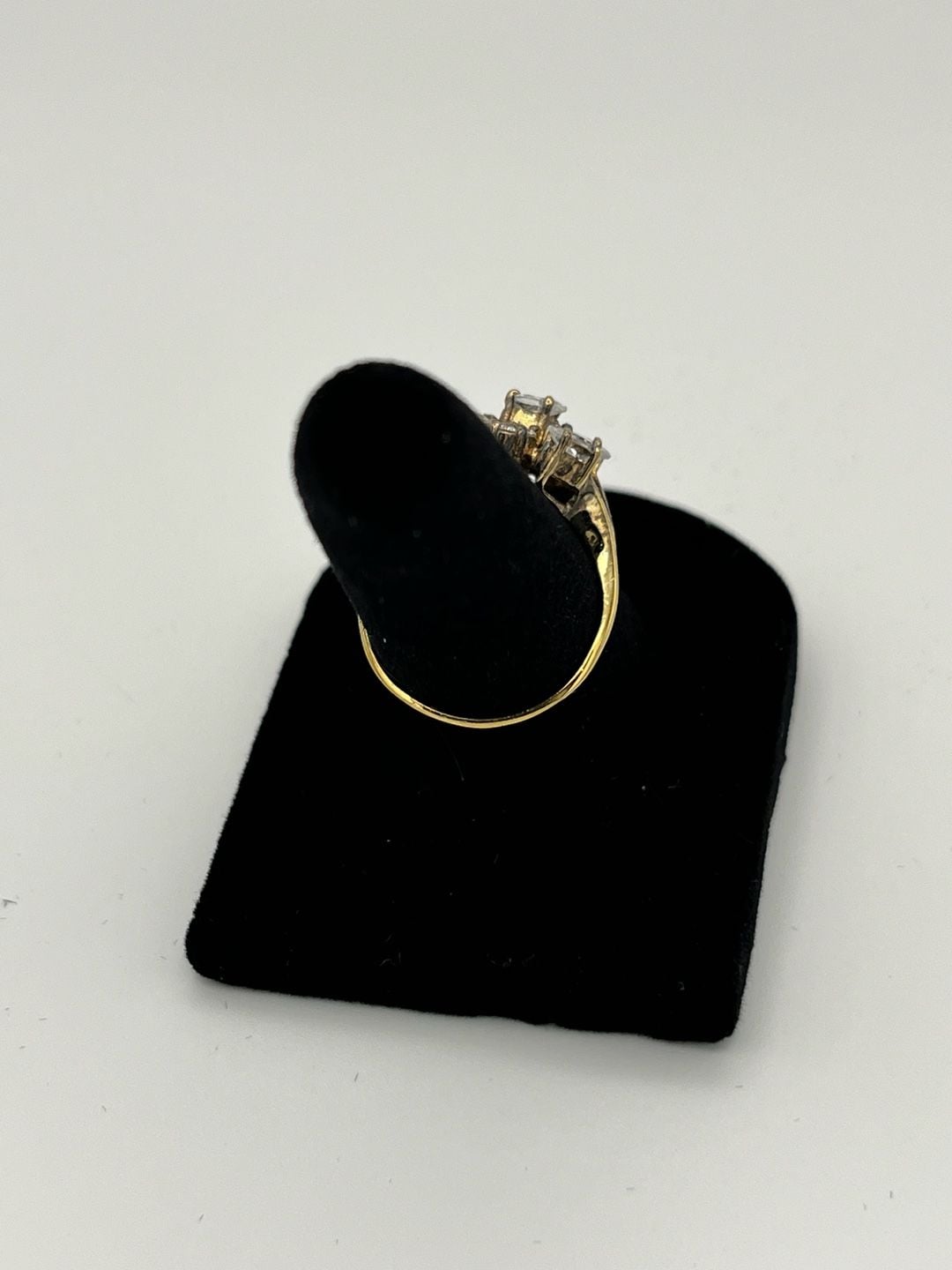Marquise Cut Cluster Statement Ring in Gold Tone 8