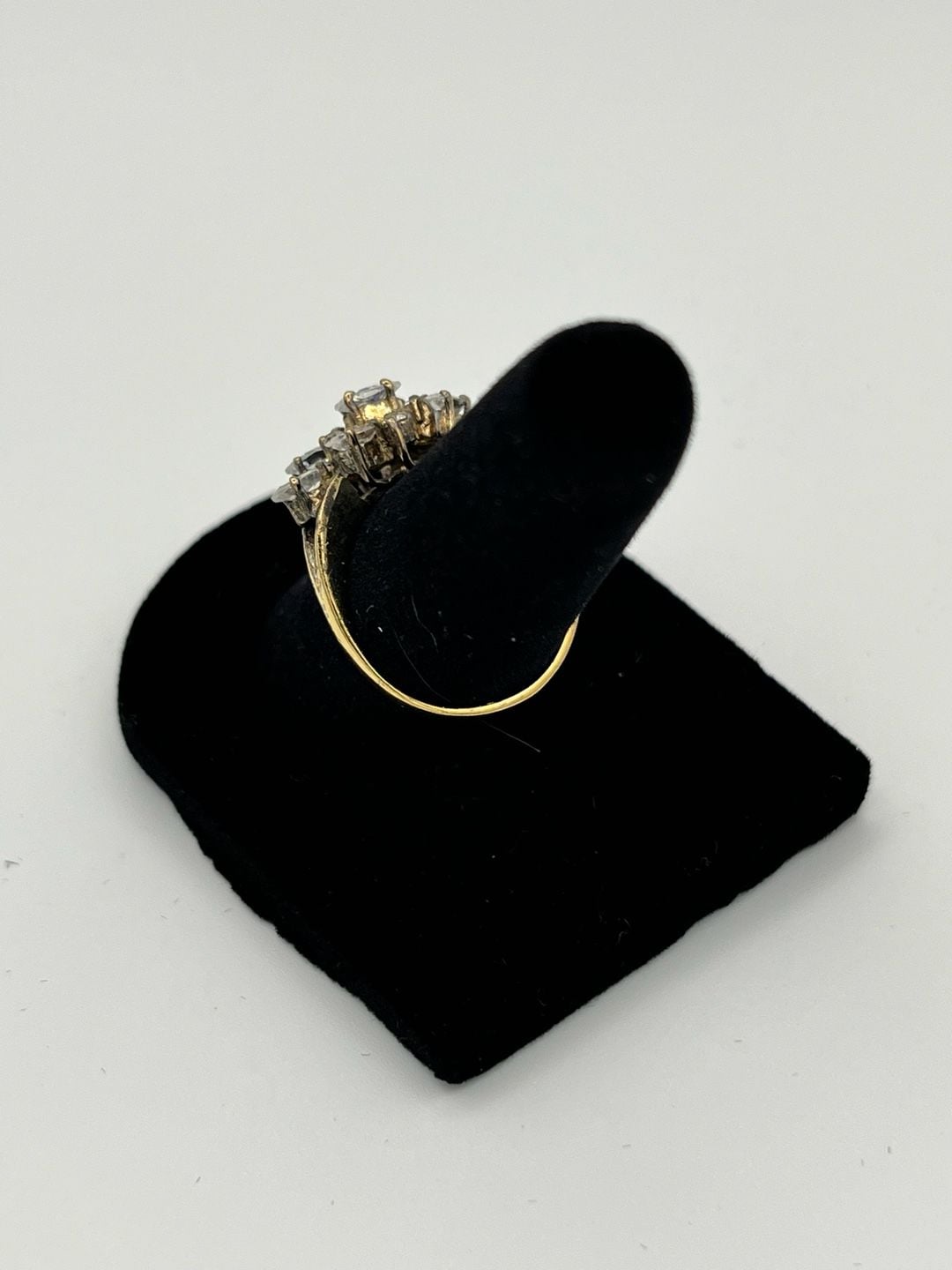 Marquise Cut Cluster Statement Ring in Gold Tone 9
