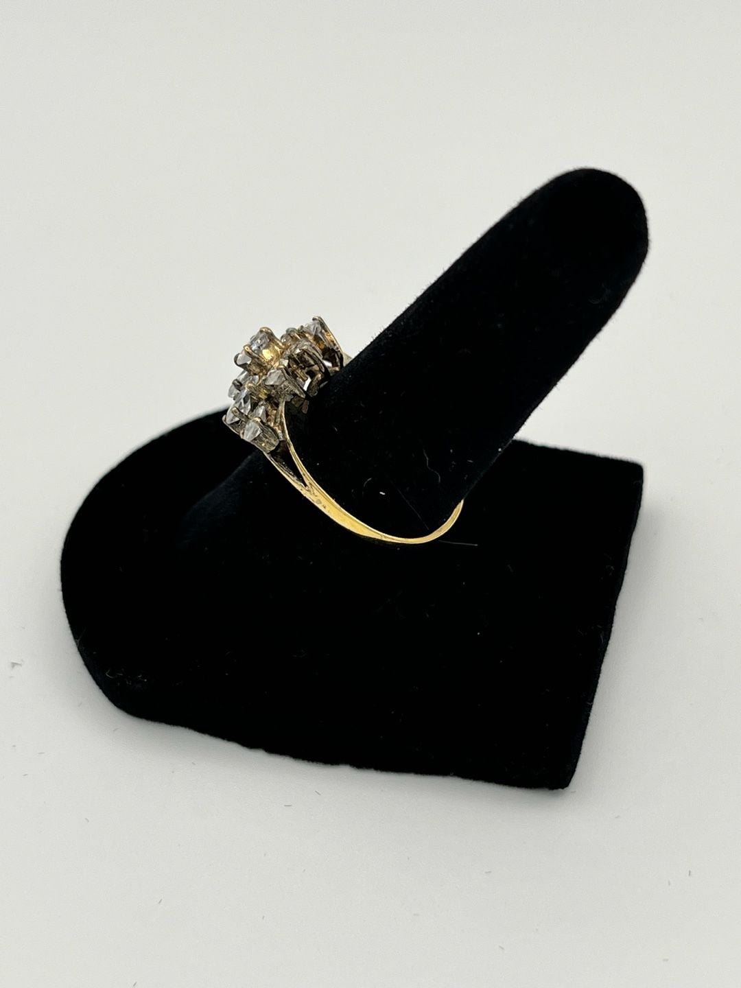 Marquise Cut Cluster Statement Ring in Gold Tone 10
