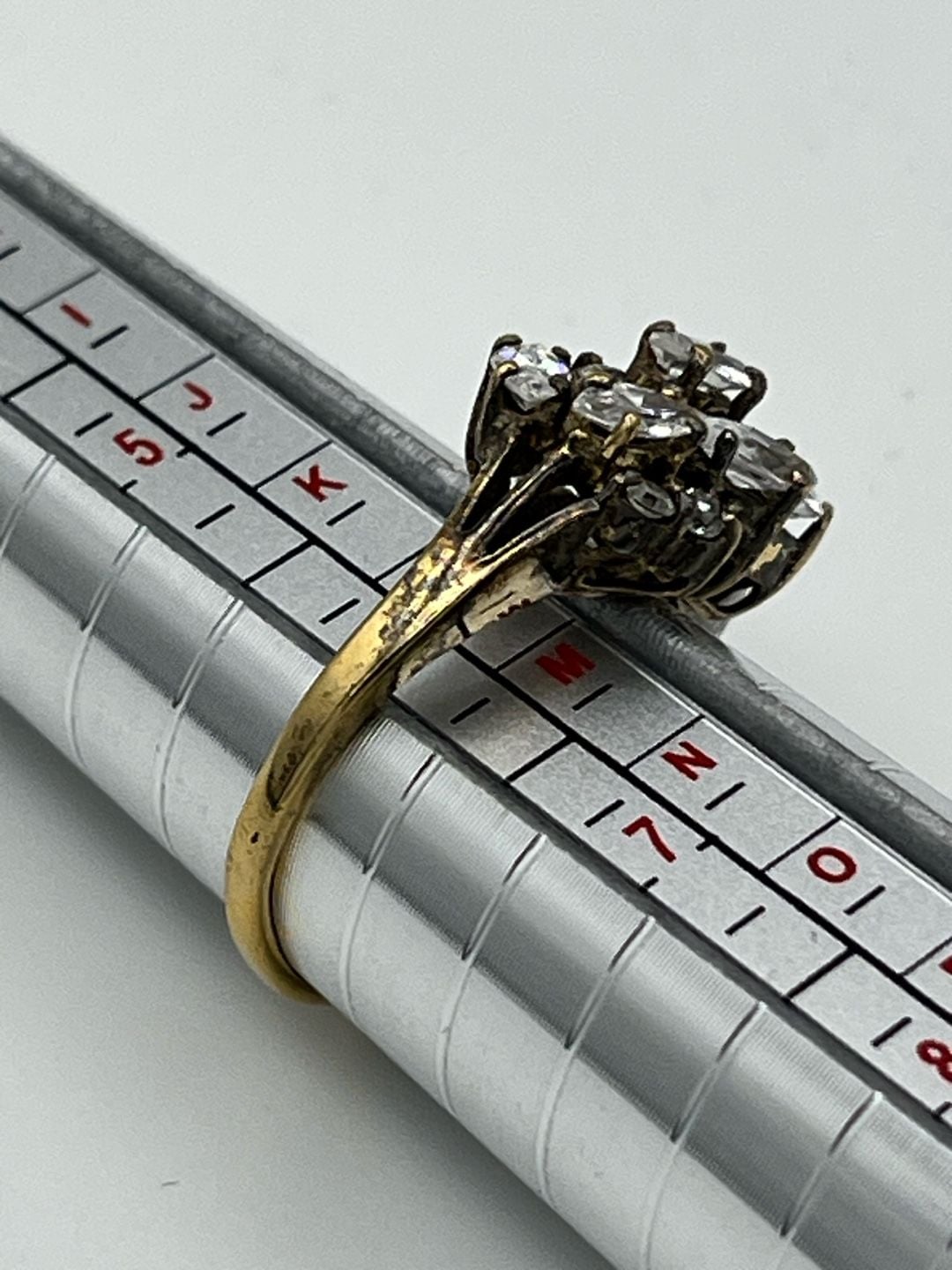 Marquise Cut Cluster Statement Ring in Gold Tone 17