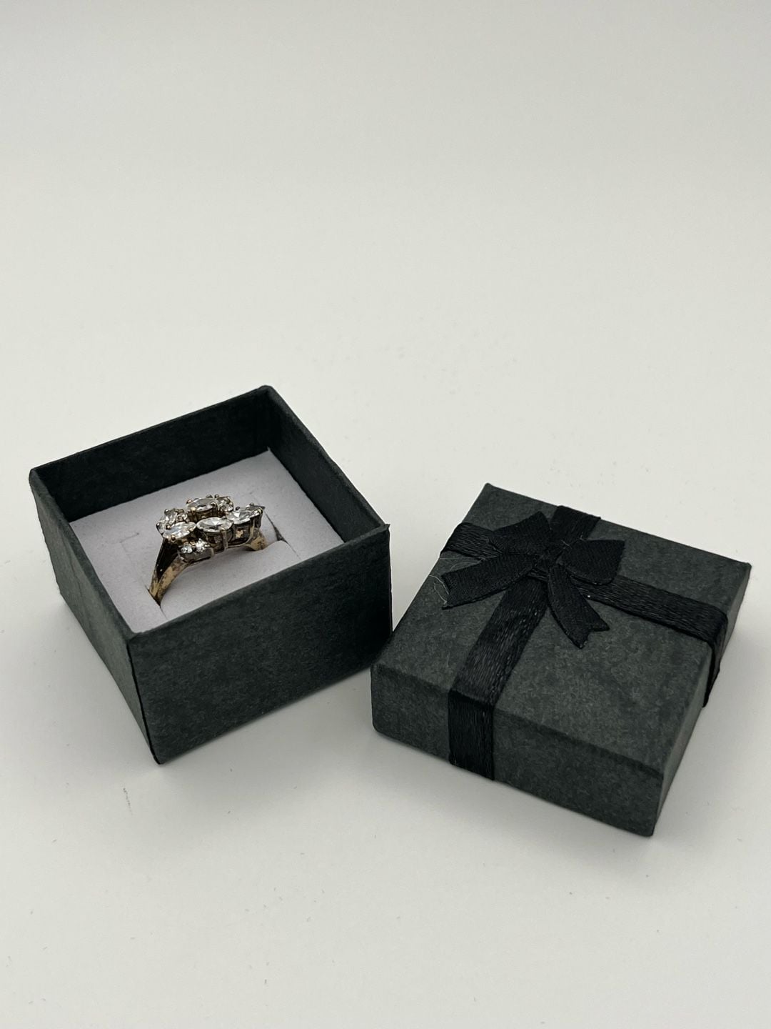 Marquise Cut Cluster Statement Ring in Gold Tone 18