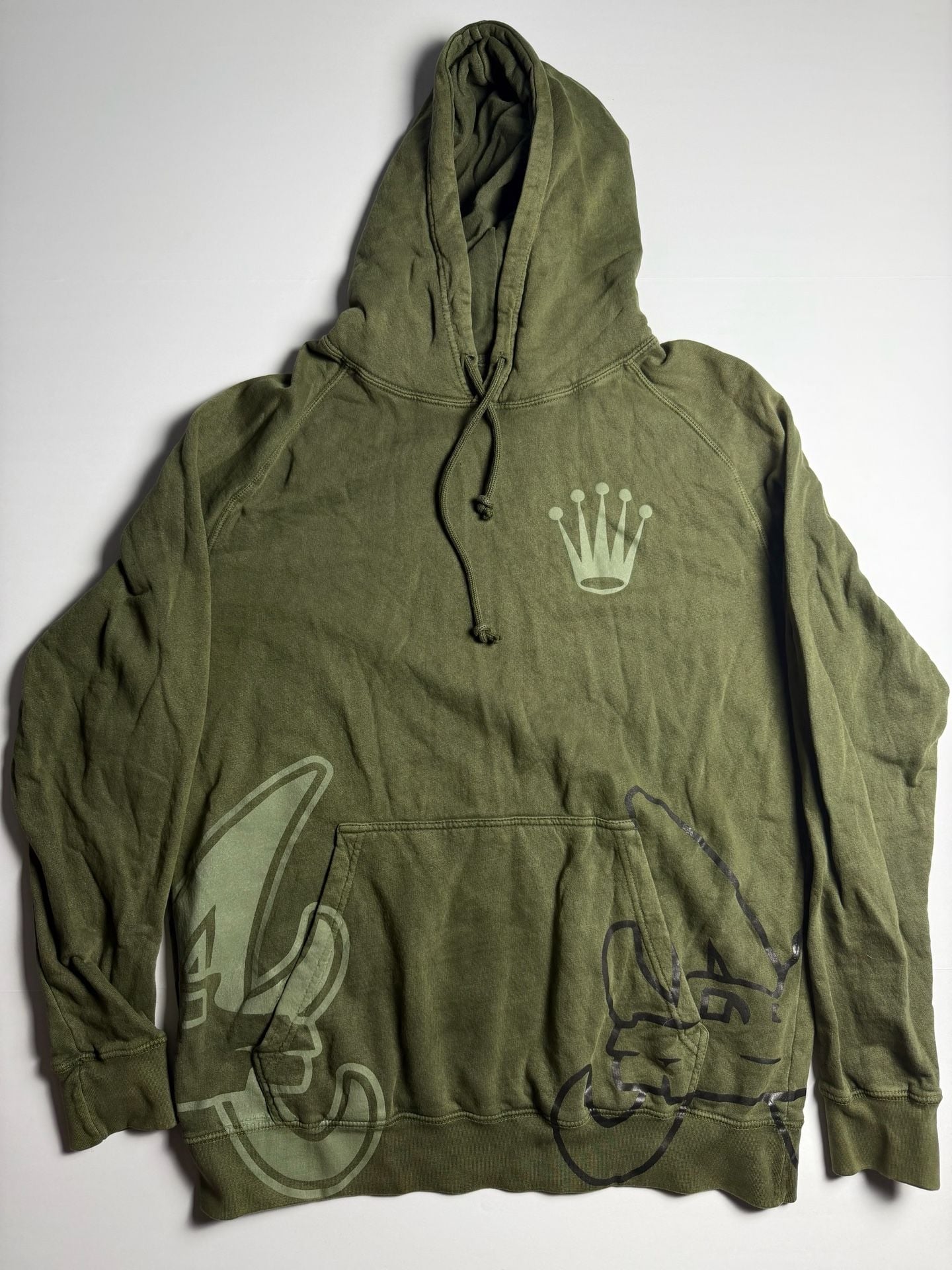 SDL Olive Green Graphic Hoodie Size Large 2