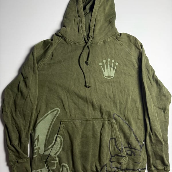 SDL Olive Green Graphic Hoodie Size Large