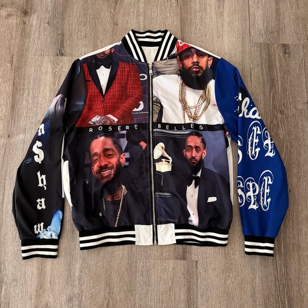 Nipsey Hussle Memorial Graphic Bomber Jacket Size L