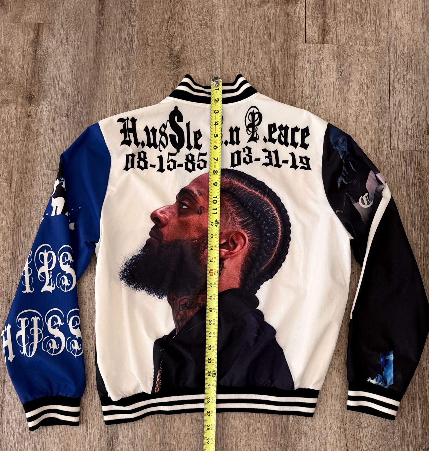 Nipsey Hussle Memorial Graphic Bomber Jacket Size L 8