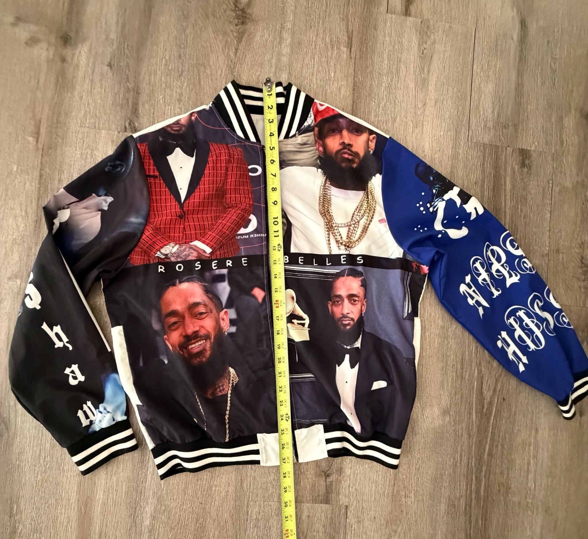Nipsey Hussle Memorial Graphic Bomber Jacket Size L 15