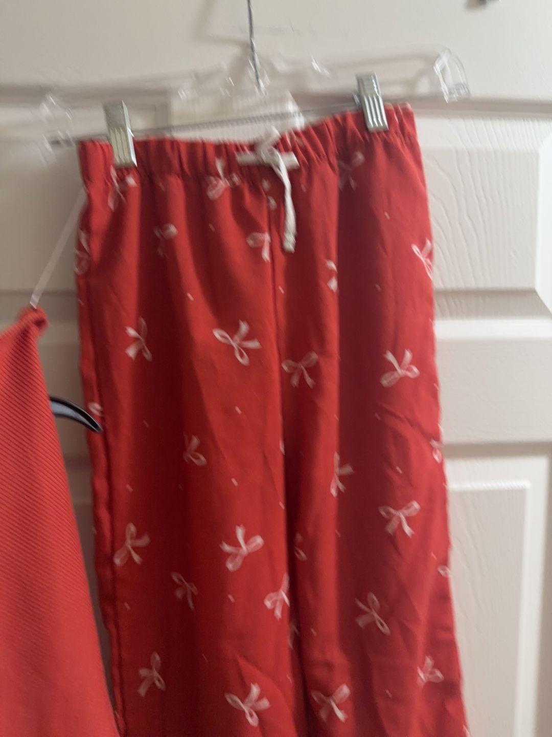 Merry Rhinestone Ribbed Tank and Bow Print Pajama Set Size Medium 4
