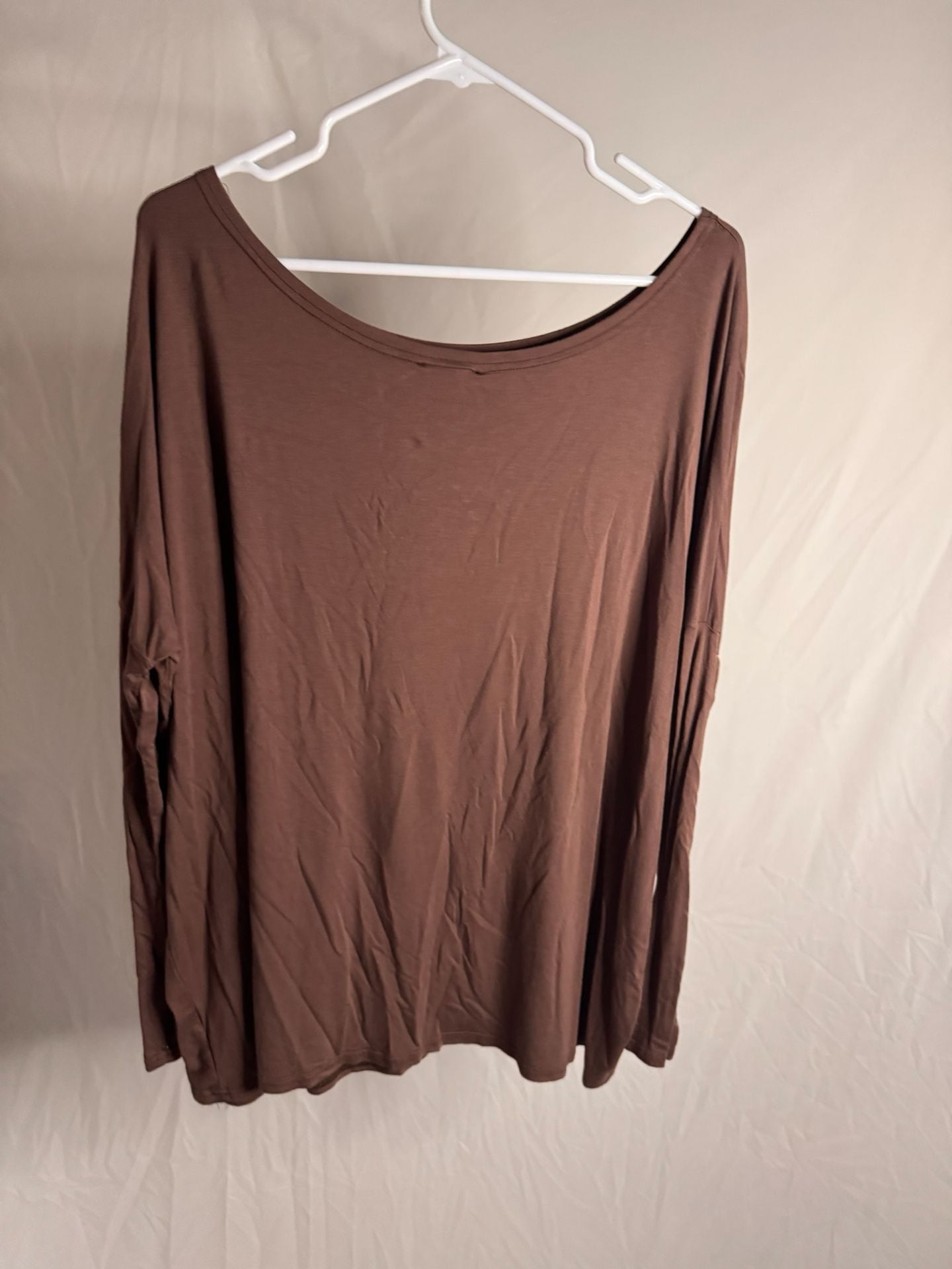 Vici Brown Long Sleeve Scoop Neck Top Size Small 4
