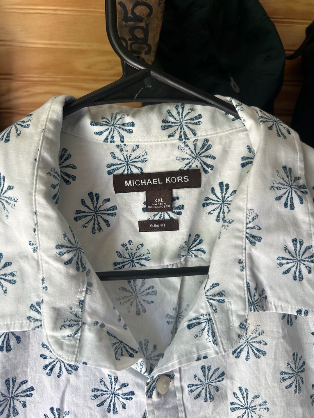 Michael Kors Men's Floral Print Slim Fit Short Sleeve Button Down Shirt XXL 3
