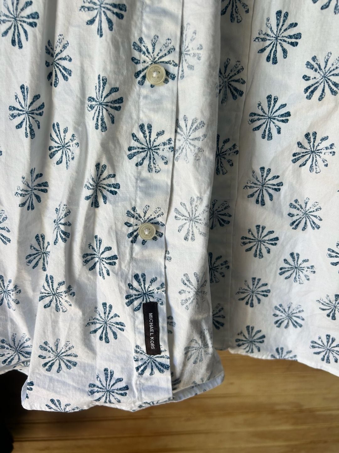 Michael Kors Men's Floral Print Slim Fit Short Sleeve Button Down Shirt XXL 4