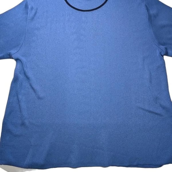 Howard Wolf Escape Blue Knit Short Sleeve Top Size L