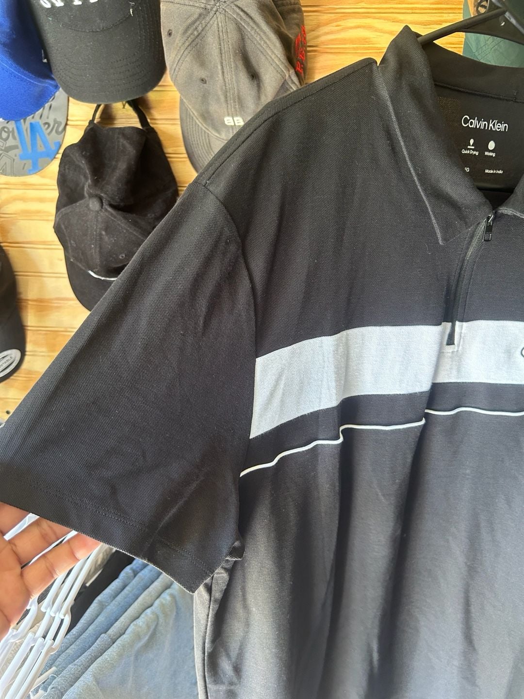 Calvin Klein Men's Quick Dry Wicking Quarter-Zip Polo Shirt Black Size XL 5