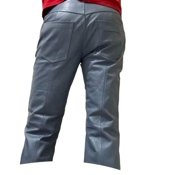 Women’s Marni SS24 Shiny Goat Leather Flared Pants in Blue, Size 42 NEW