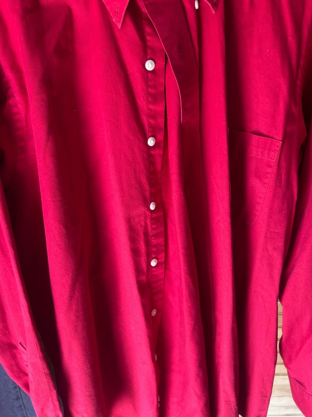 IZOD Men's Red Wrinkle Free Twill Button Down Shirt Size 16 1/2 34/35 4
